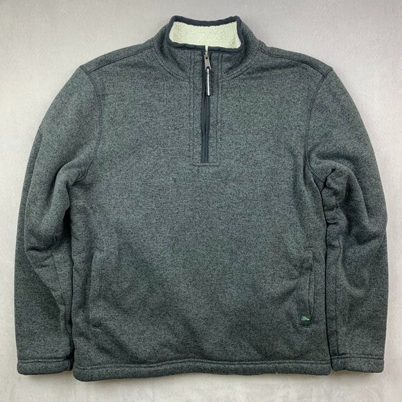 Orvis Other - Orvis Men Sweater Large Gray Heather Sherpa Lined 1/4 Zip Pullover Fleece Winter
